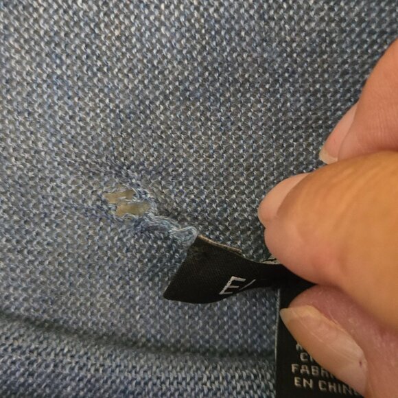 Eileen Fisher Tencel Merino Wool Steel Blue Cowl Neck High Low Sweater Size M - Picture 5 of 7